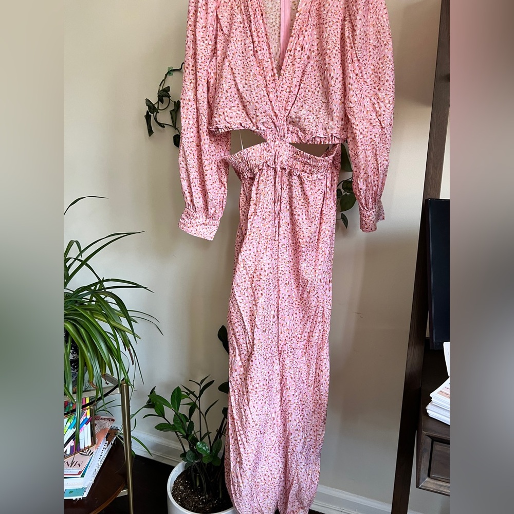 Eloquii Pink and White Romper with Bishop Sleeves